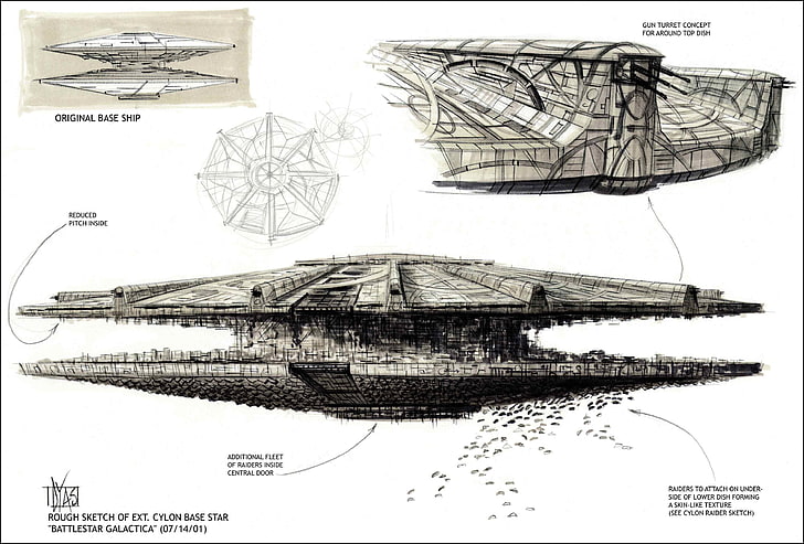 battlestar galactica concept art cylon basestar 3504x2375  Aircraft Concepts HD Art, HD wallpaper