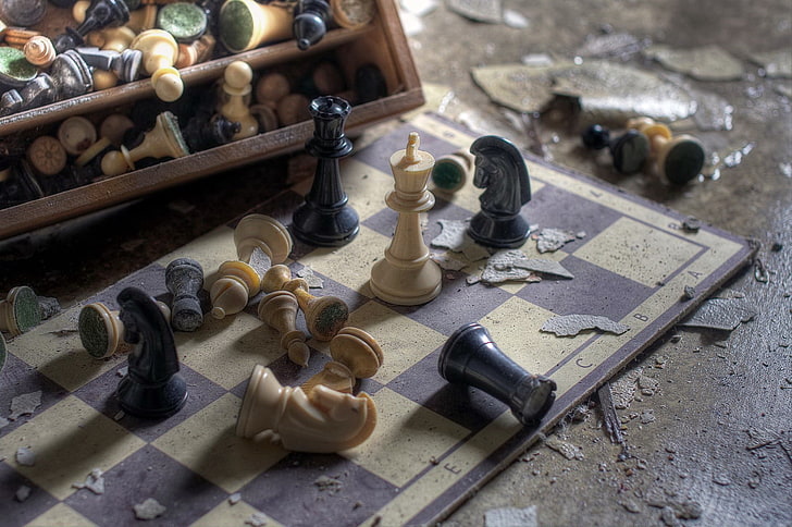 chess, high angle view, work tool, workshop, history, the past, HD wallpaper