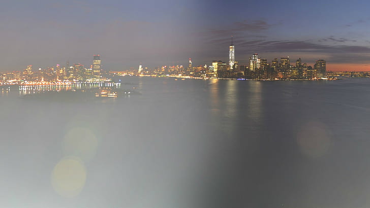 New York City, Statue of Liberty, panoramas, HD wallpaper