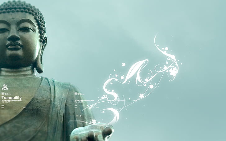Buddha Blue HD, digital/artwork, HD wallpaper