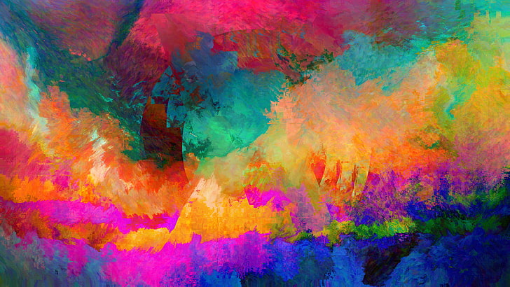 glitch art, abstract, LSD, multi colored, backgrounds, no people, HD wallpaper