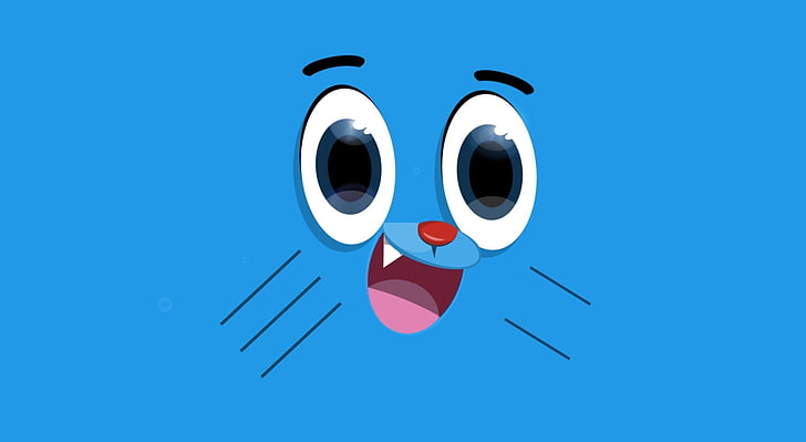 HD wallpaper: Gumball Face, cat illustration, Cartoons, Others, blue, no  people | Wallpaper Flare