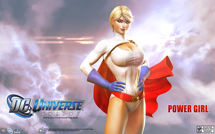 Power Girl, DC Universe Online, DC Comics, Justice League, blonde, HD wallpaper