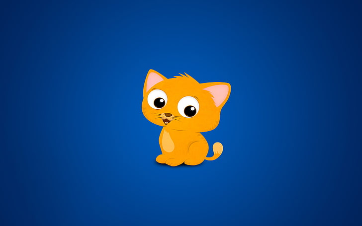 HD wallpaper: orange cat animated wallpaper, blue, yellow, background, cats  every where blue | Wallpaper Flare