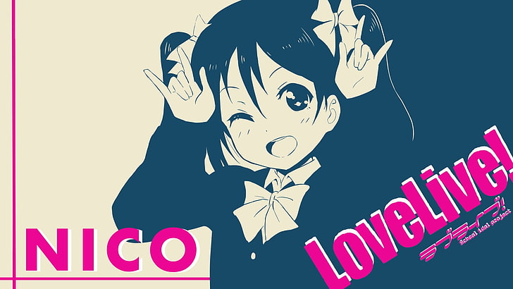 LoveLive Nico poster, Yazawa Nico, Love Live!, anime, anime girls, HD wallpaper