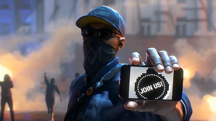 black android smartphone, Upcoming Games, Watch_Dogs 2, hackers, HD wallpaper
