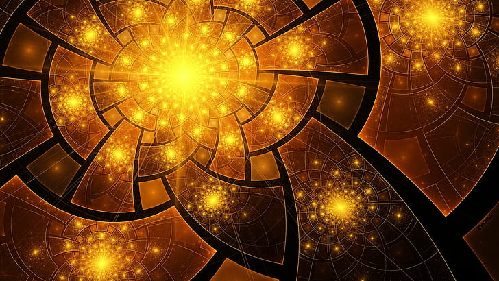 abstracto, Fractal, Luces, HD wallpaper