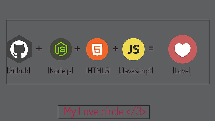 heart icon vector art, Github, node.js, HTML, JavaScript, web design HD wallpaper