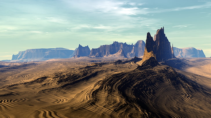 brown mountain, desert photo during daytime, badlands national park, HD wallpaper