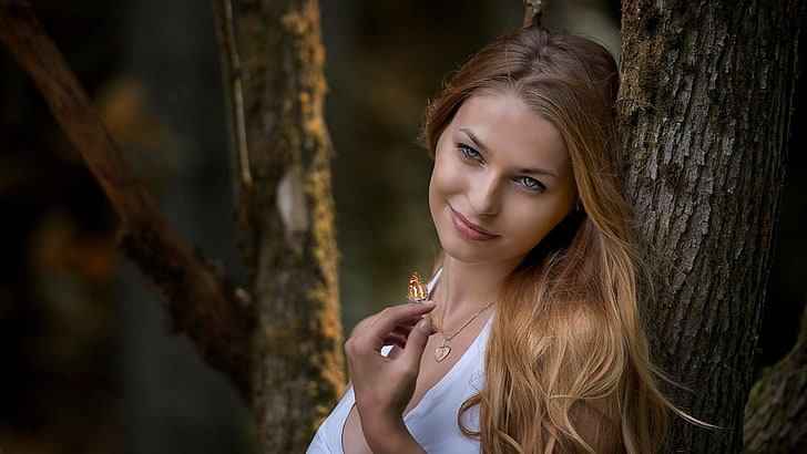 hot girl pic 1920x1080, beauty, tree, young adult, portrait, HD wallpaper
