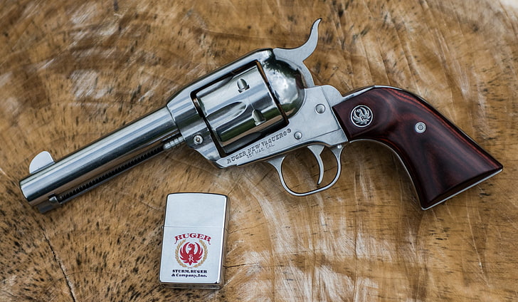 weapons, background, lighter, trunk, revolver, the handle, Ruger, HD wallpaper