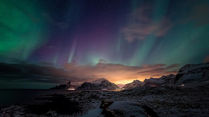 Aurora Borealis, nature, night, beauty in nature, scenics - nature, HD wallpaper