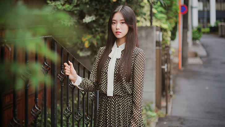 women, K-pop, Asian, see-through clothing, LOONA, long hair, HD wallpaper