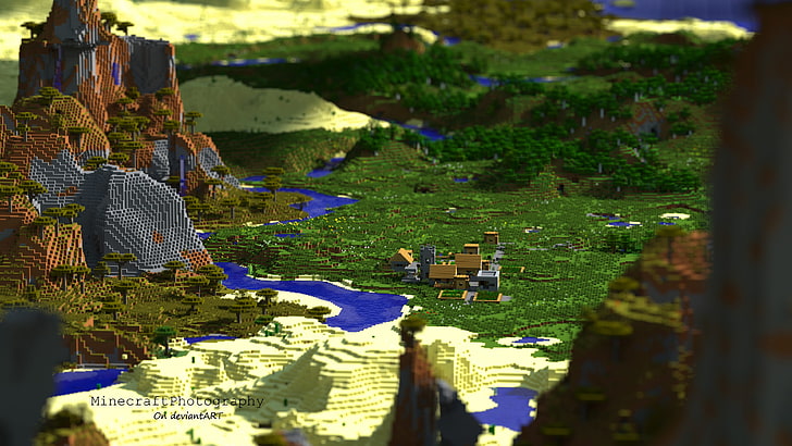 Minecraft world screenshot, green grass field, render, video games