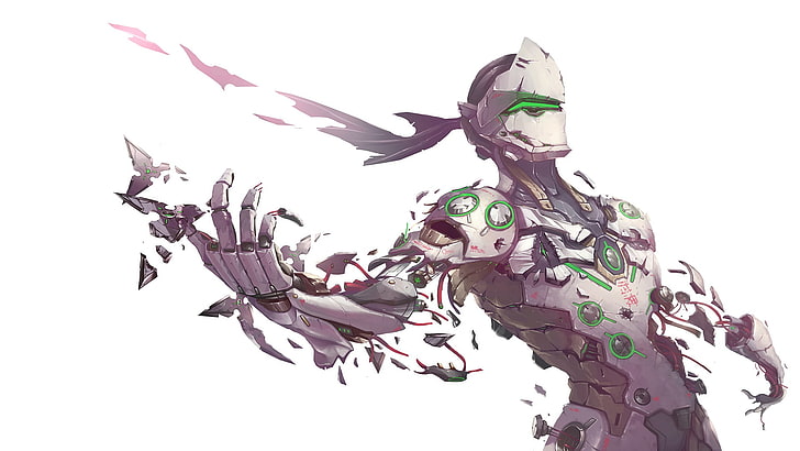 male fictional character, Overwatch, Genji (Overwatch), cyborg, HD wallpaper