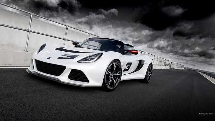 white sports car, Lotus Exige, white cars, vehicle, transportation