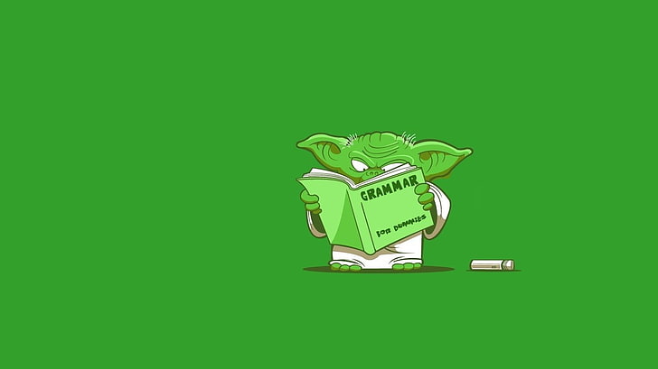 Star Wars Master Yoda reading book animated wallpaper, humor, HD wallpaper