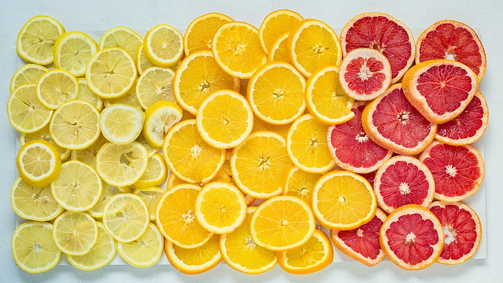 orange (fruit), lemons, grapefruits, food, yellow, HD wallpaper