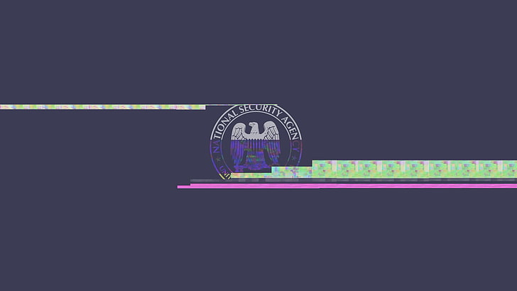 National Security Agency logo, NSA, glitch art, copy space, no people