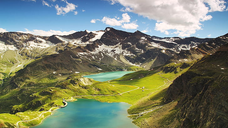 glacial lake, landscape, mountain lakes, europe, piedmont, torino, HD wallpaper