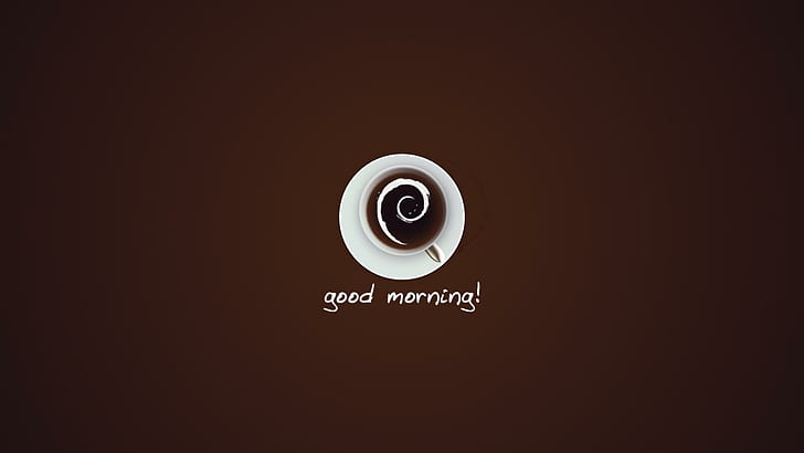 Good Morning Debian HD, coffee, geek, HD wallpaper