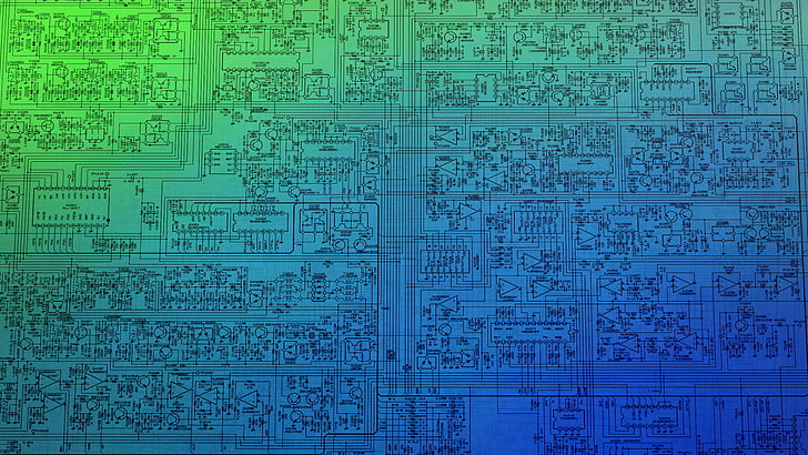 blue and green circuit board wallpaper, circuit board sketch