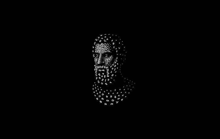 minimalism, monochrome, black background, face, Greek philosophers, HD wallpaper