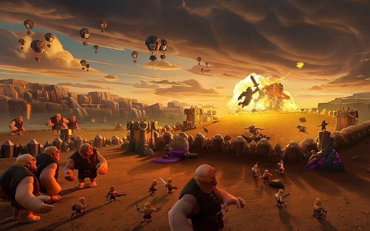 clash of clans desktop background, large group of people, crowd