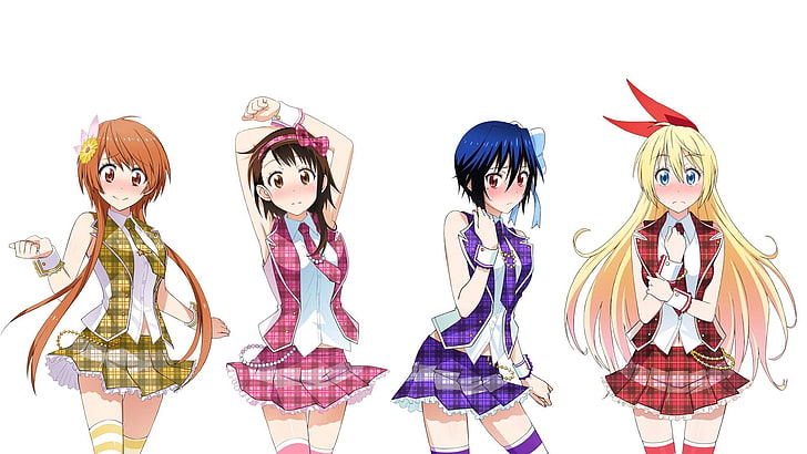 anime, anime girls, simple background, Nisekoi, Kirisaki Chitoge, HD wallpaper