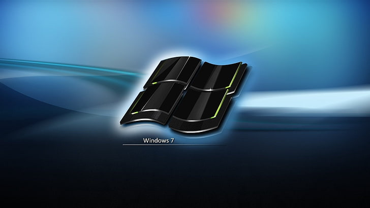 Windows 7 logo, 3d, background, illustration, backgrounds, black Color