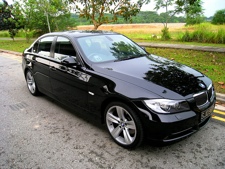 Car BMW E90 33i, 330i, Sedan, black, HD wallpaper