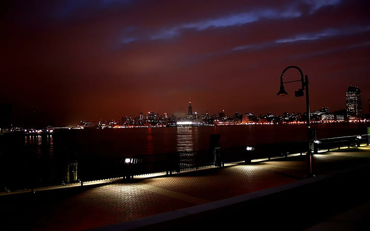 New York Skyline at Night, travel and world