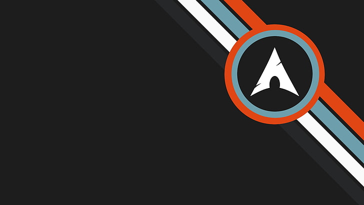 round red and blue icon, Arch Linux, geometric shape, copy space, HD wallpaper