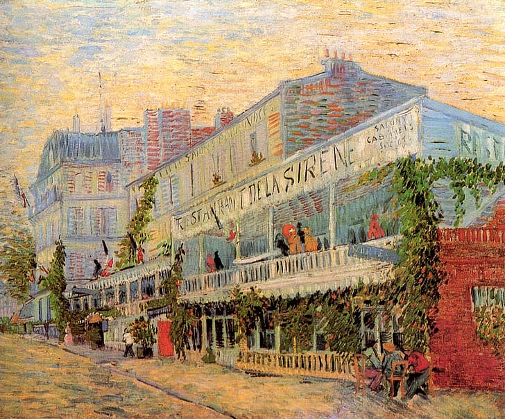 Paris, Vincent van Gogh, balconies, Restaurant de la Sirene at Asnieres, HD wallpaper
