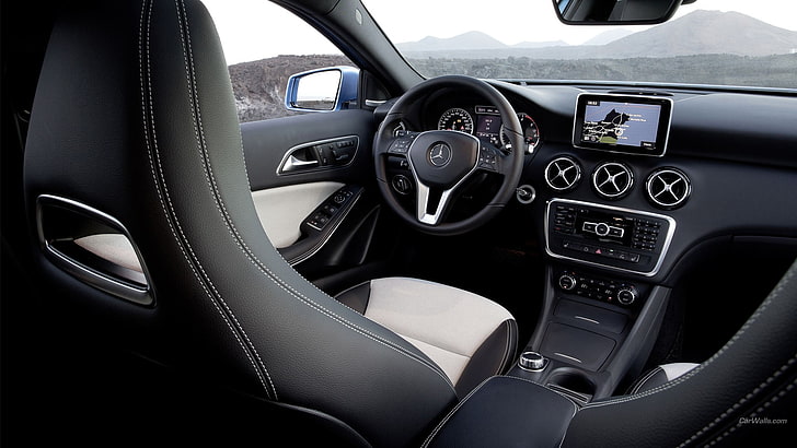 Mercedes  A-Class, car, vehicle, car interior, mode of transportation, HD wallpaper
