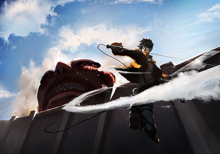 Eren Yager Attack Of Titan graphic wallpaper, Shingeki no Kyojin, HD wallpaper