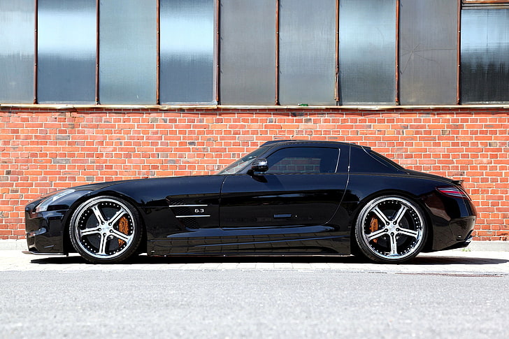 black coupe, cars, Mercedes, benz, sls, amg, auto wallpapers