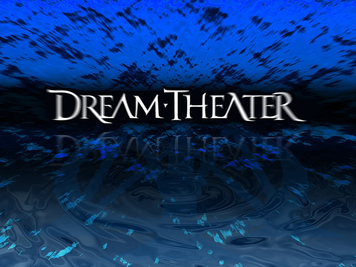 Dream Theater logo, blue, black, water, dreams, backgrounds, abstract, HD wallpaper