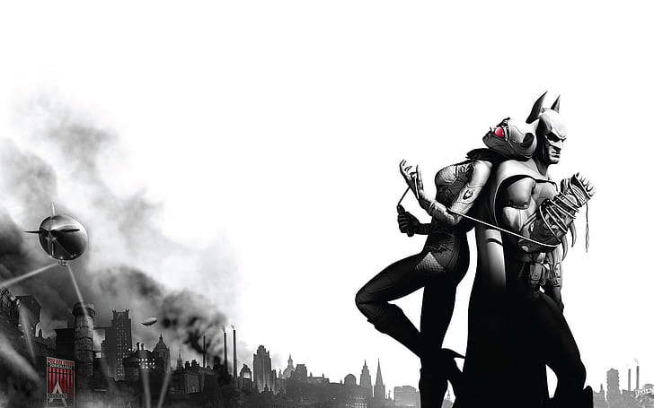 Batman Arkham City Batman Catwoman, games, HD wallpaper