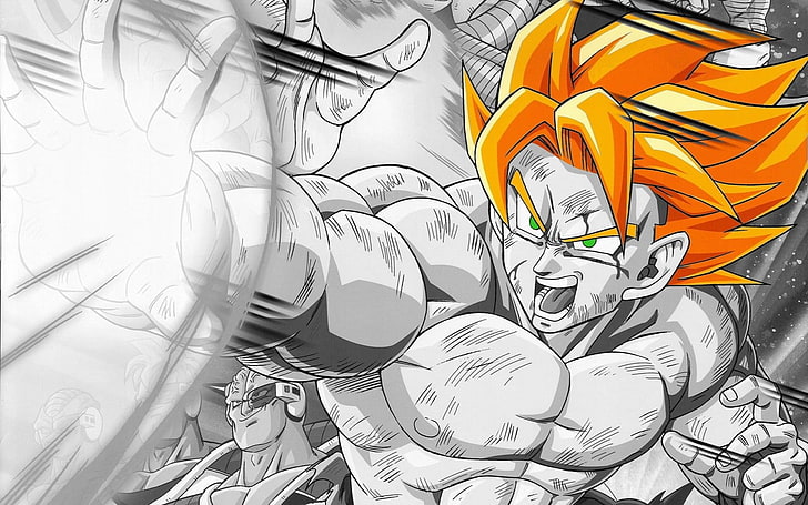 Super Saiyan Goku illustration, Dragon Ball Z, anime, no people, HD wallpaper