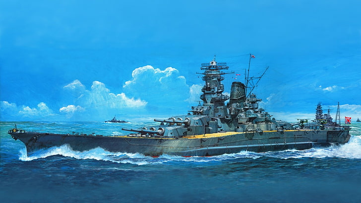 Warships, Japanese battleship Yamato, Japanese Battleship Musashi, HD wallpaper