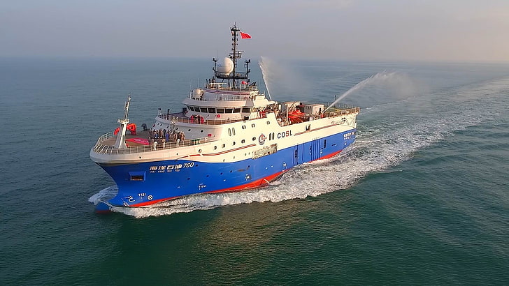 COSL 760 Offshore Support Vessel, Boat, Ship, nautical vessel, HD wallpaper