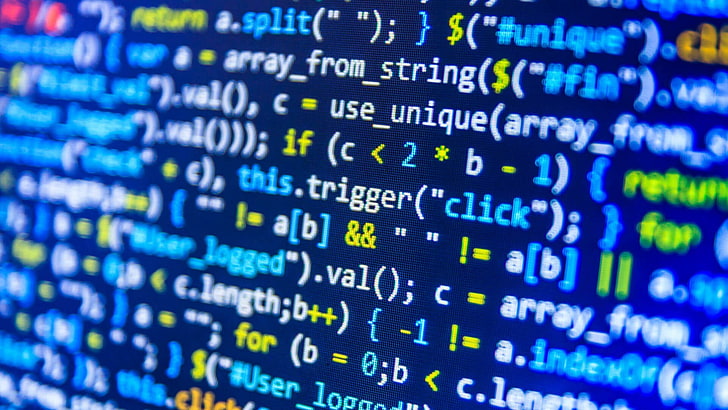 multicolored computer code, JavaScript, web development, business