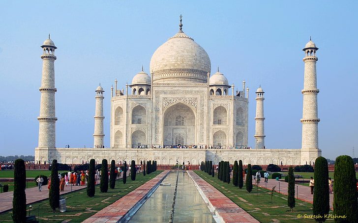The Taj Mahal Is An Ivory White Marble Mausoleum On The South Bank Of The Yamuna River In The Indian City Of Agra Hd Desktop Wallpaper 3840×2400, HD wallpaper