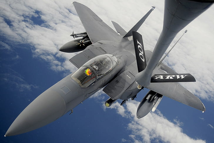aircraft, F-15 Eagle, Boeing KC-135 Stratotanker, McDonnell Douglas F-15E Strike Eagle, HD wallpaper