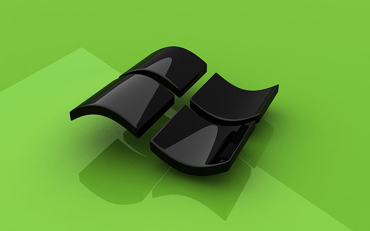 Windows logo, operating system, background, 3d, black Color, illustration