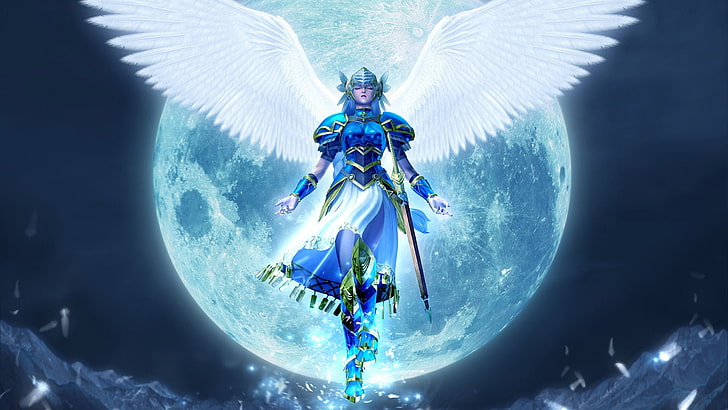 video game angel character digital wallpap0er, fantasy art, Valkyrie Profile