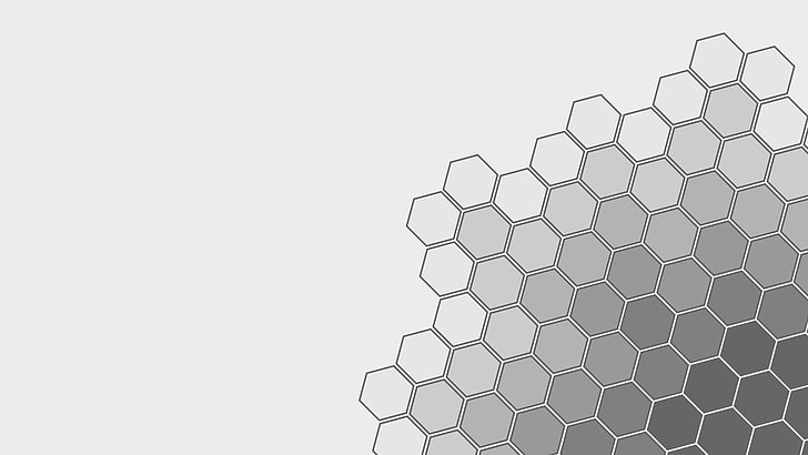 simple background, geometry, white background, hexagon, minimalism, HD wallpaper