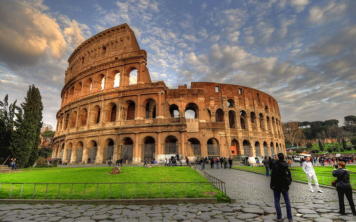 Colosseum, HDR, Rome, HD wallpaper