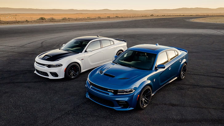 HD wallpaper: Dodge, Dodge Charger SRT Hellcat Widebody, Blue Car ...